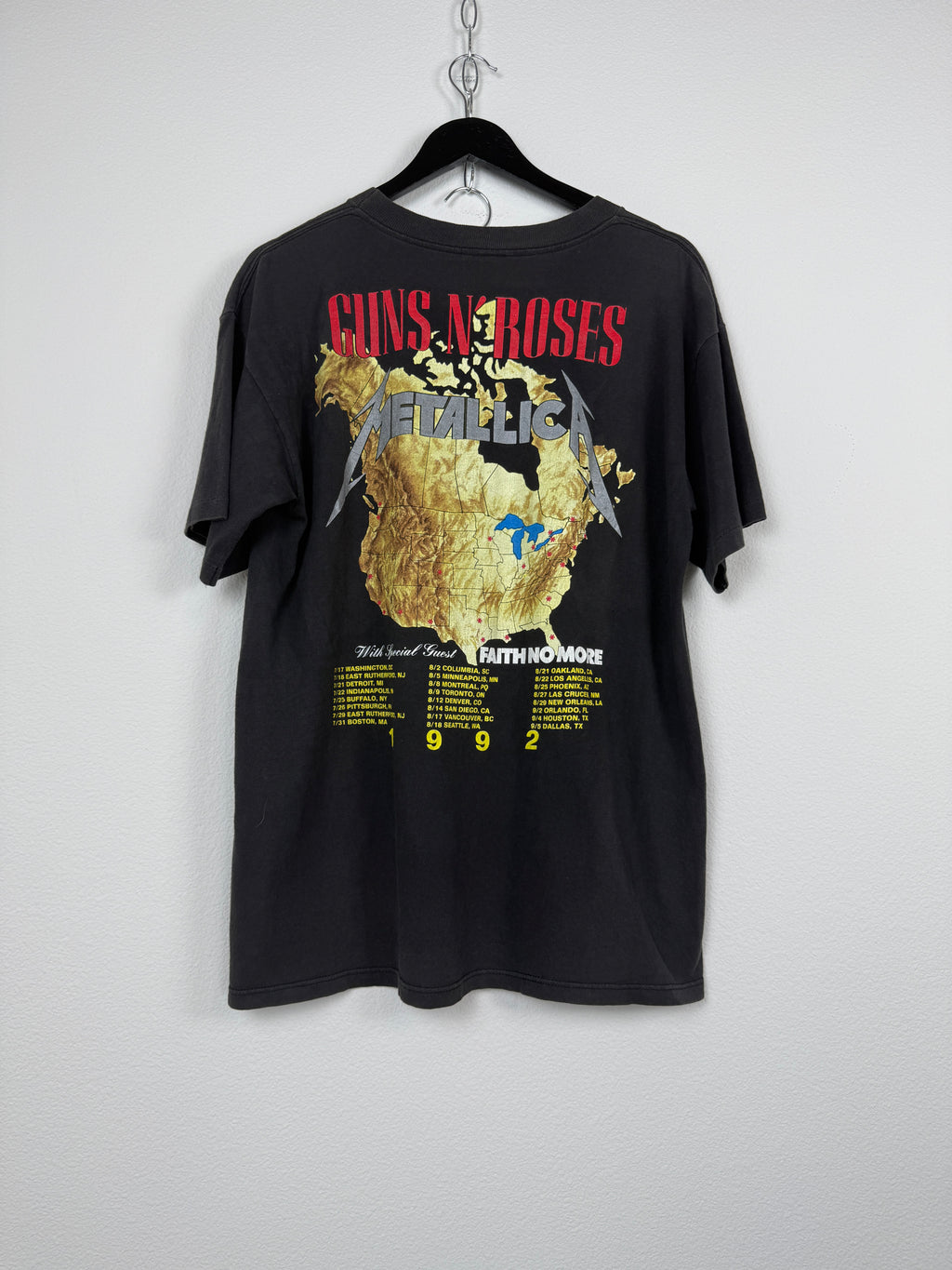 Vintage Metallica Guns N' Roses 1992 Tour Tee