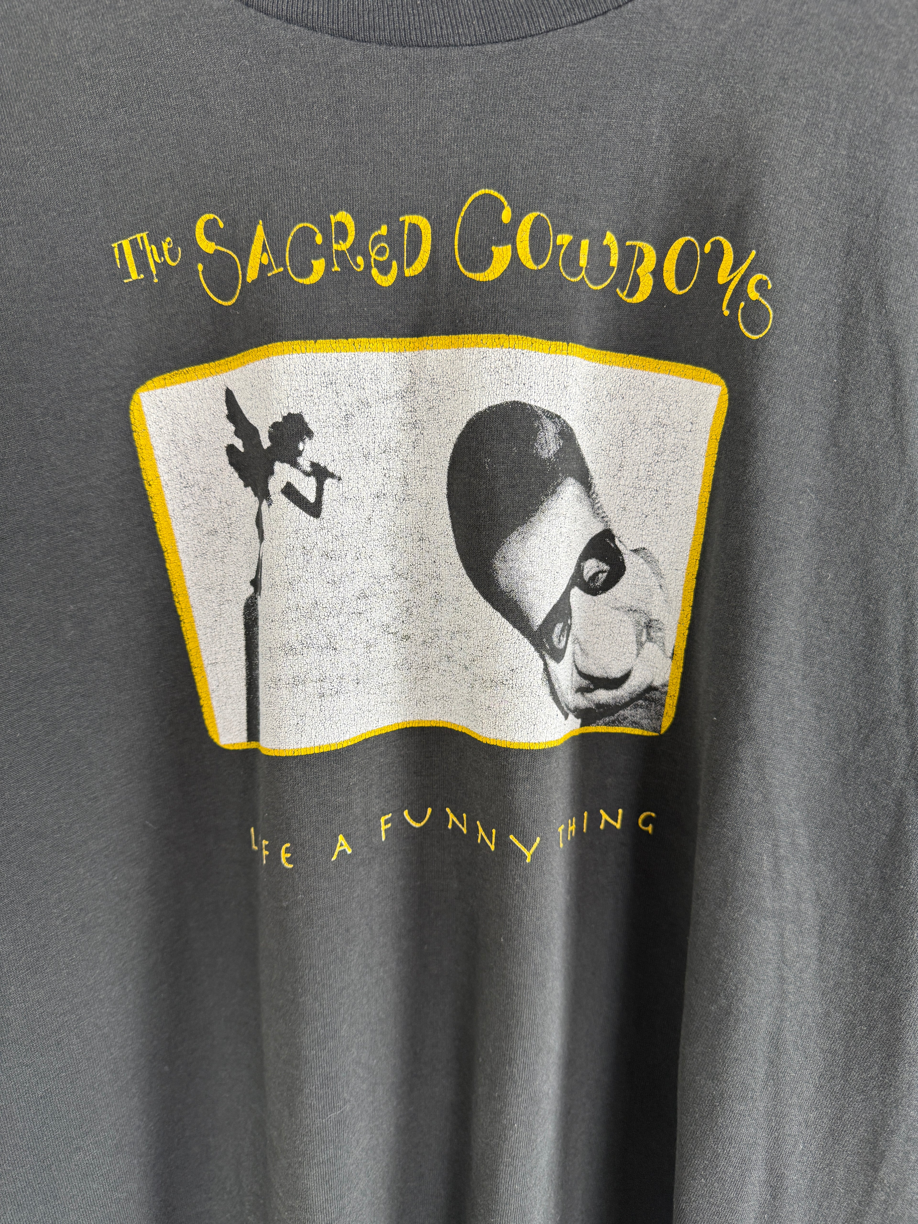 Vintage The Sacred Cowboys Life a Funny Thing Tee