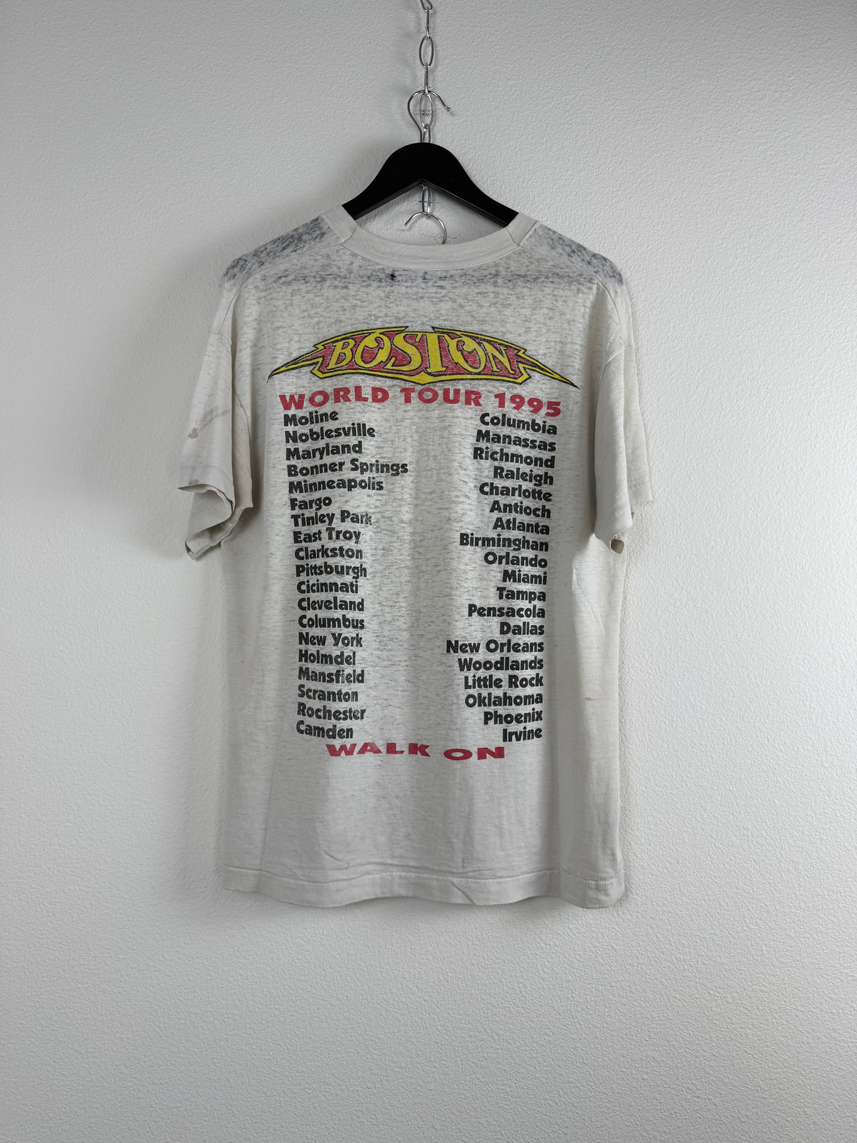 Vintage Boston Walk On World Tour 1995 Tee