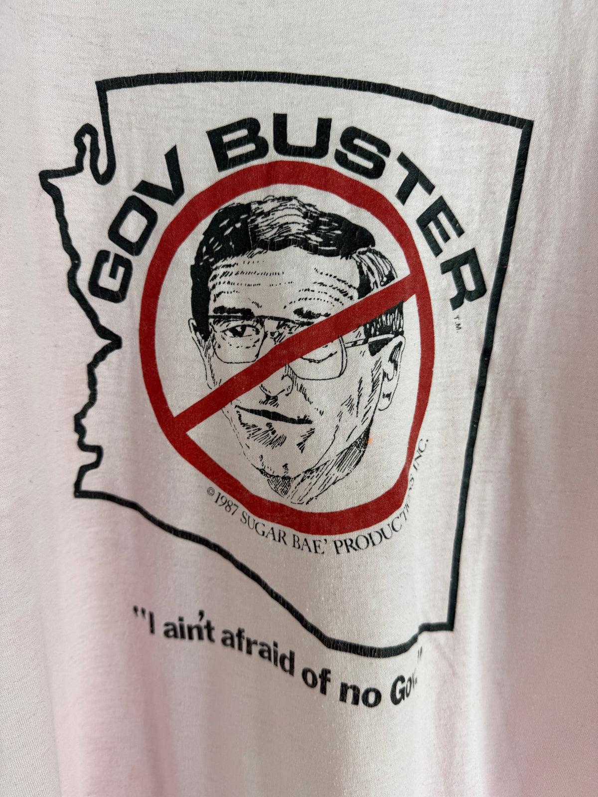 Vintage 1987 "Gov Buster" Political Graphic Tee