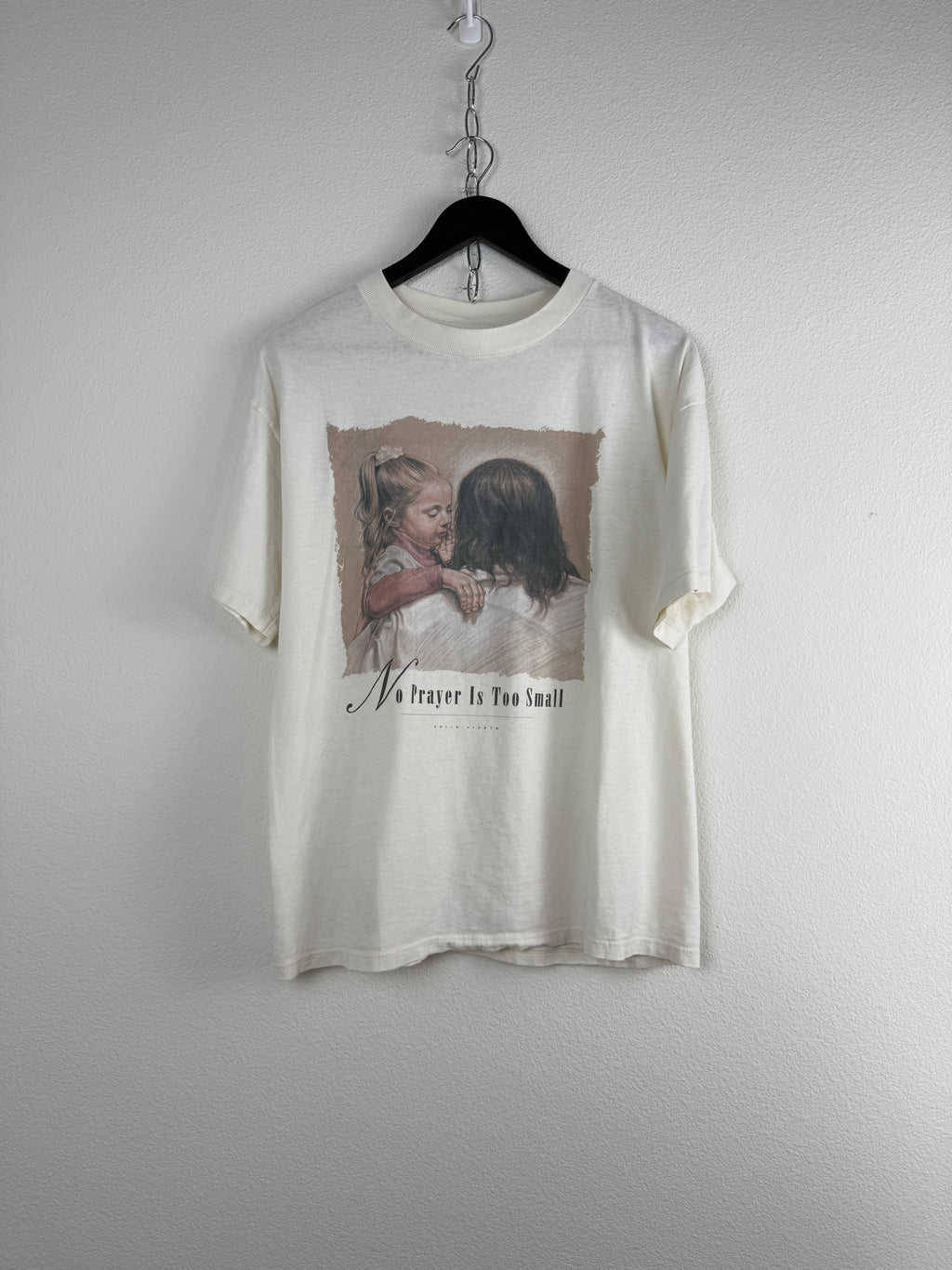 Vintage "No Prayer Is Too Small" Religious Tee