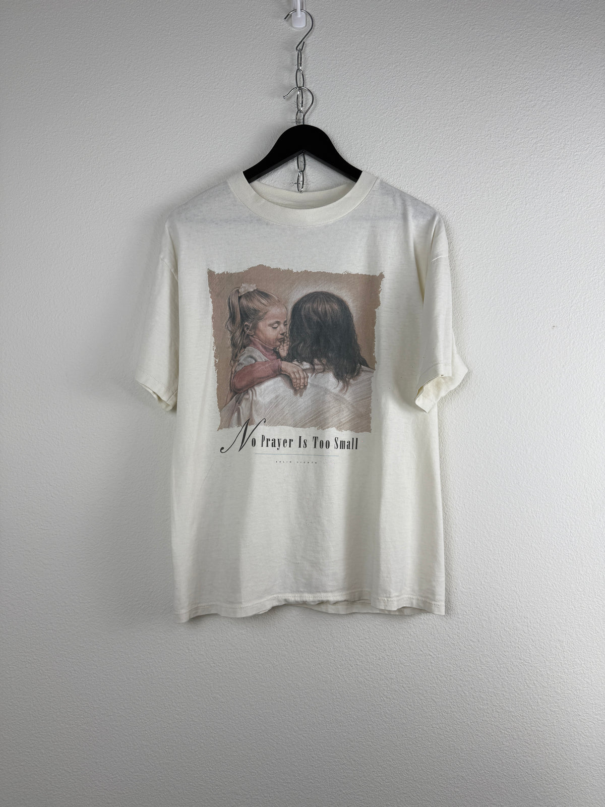 Vintage "No Prayer Is Too Small" Religious Tee