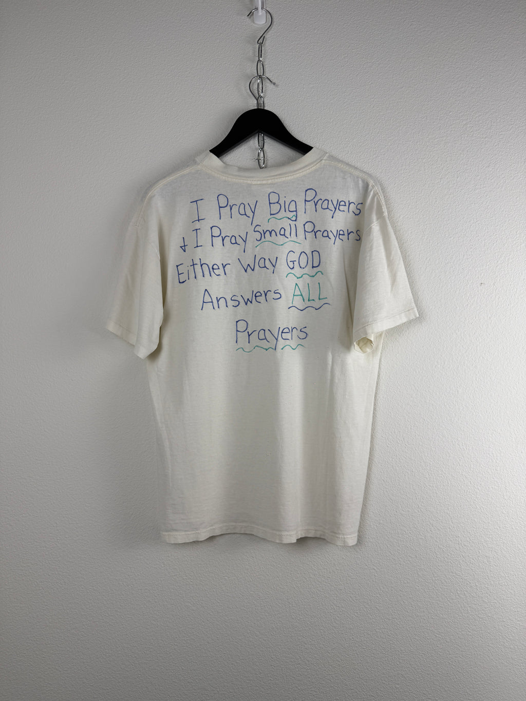 Vintage "No Prayer Is Too Small" Religious Tee