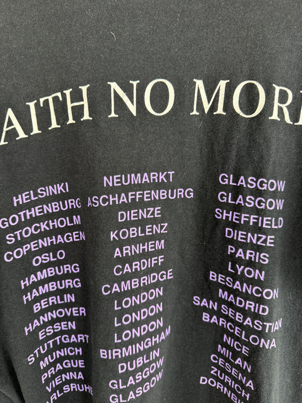 Vintage Faith No More "Angel Dust" Europe Tour Tee