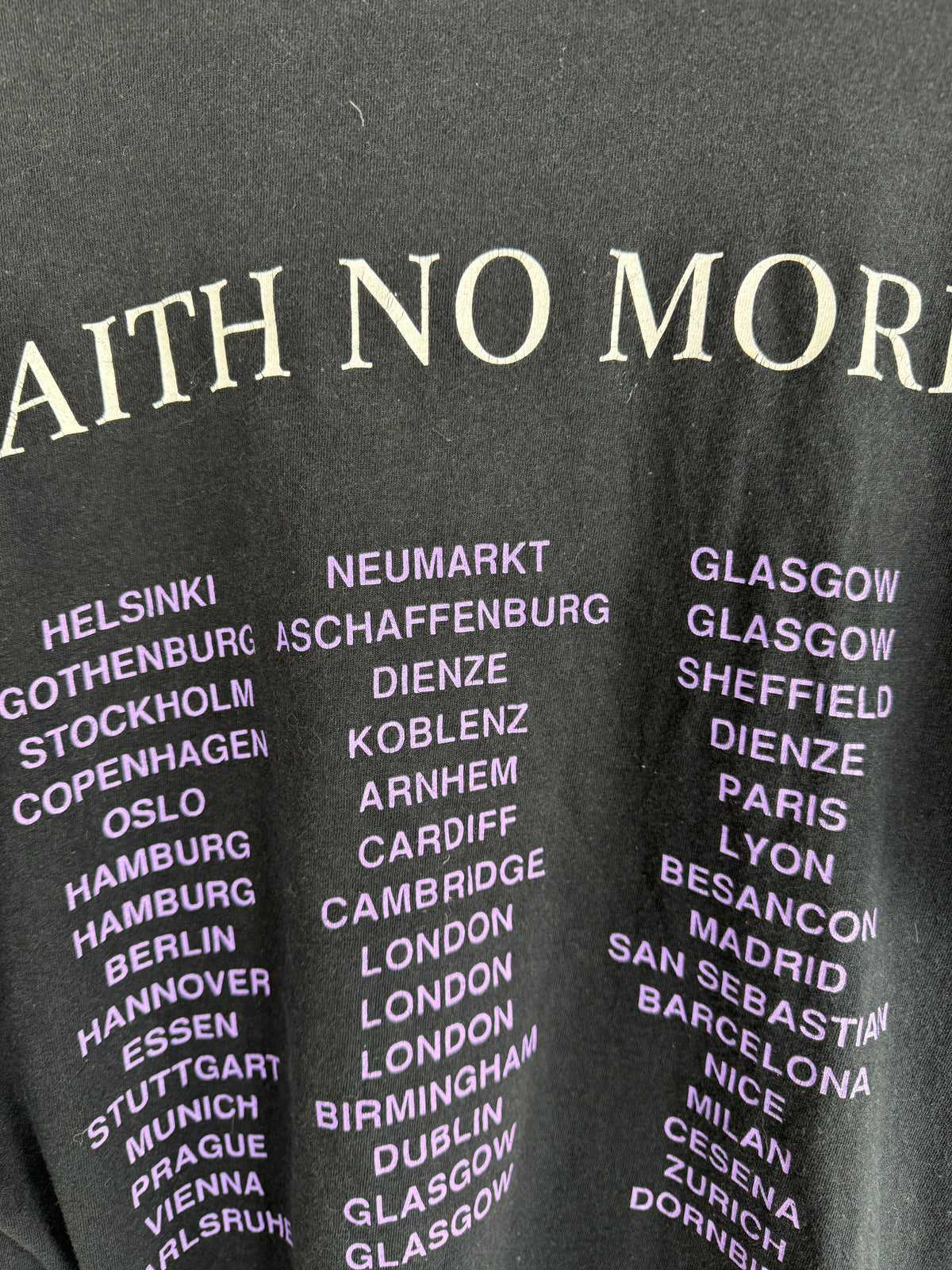 Vintage Faith No More "Angel Dust" Europe Tour Tee