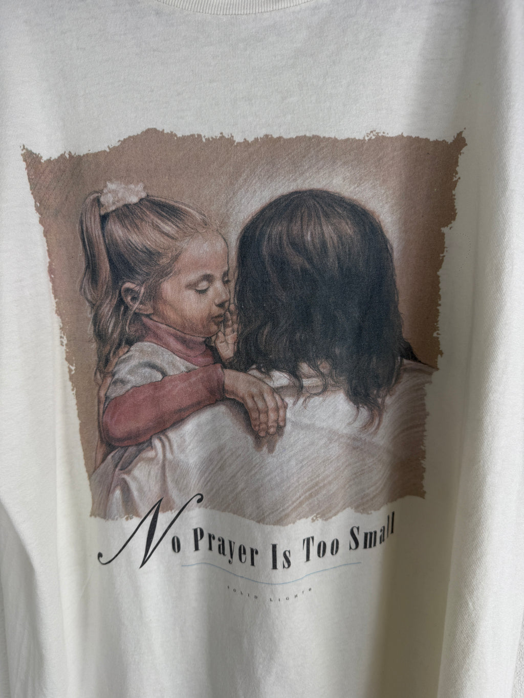 Vintage "No Prayer Is Too Small" Religious Tee