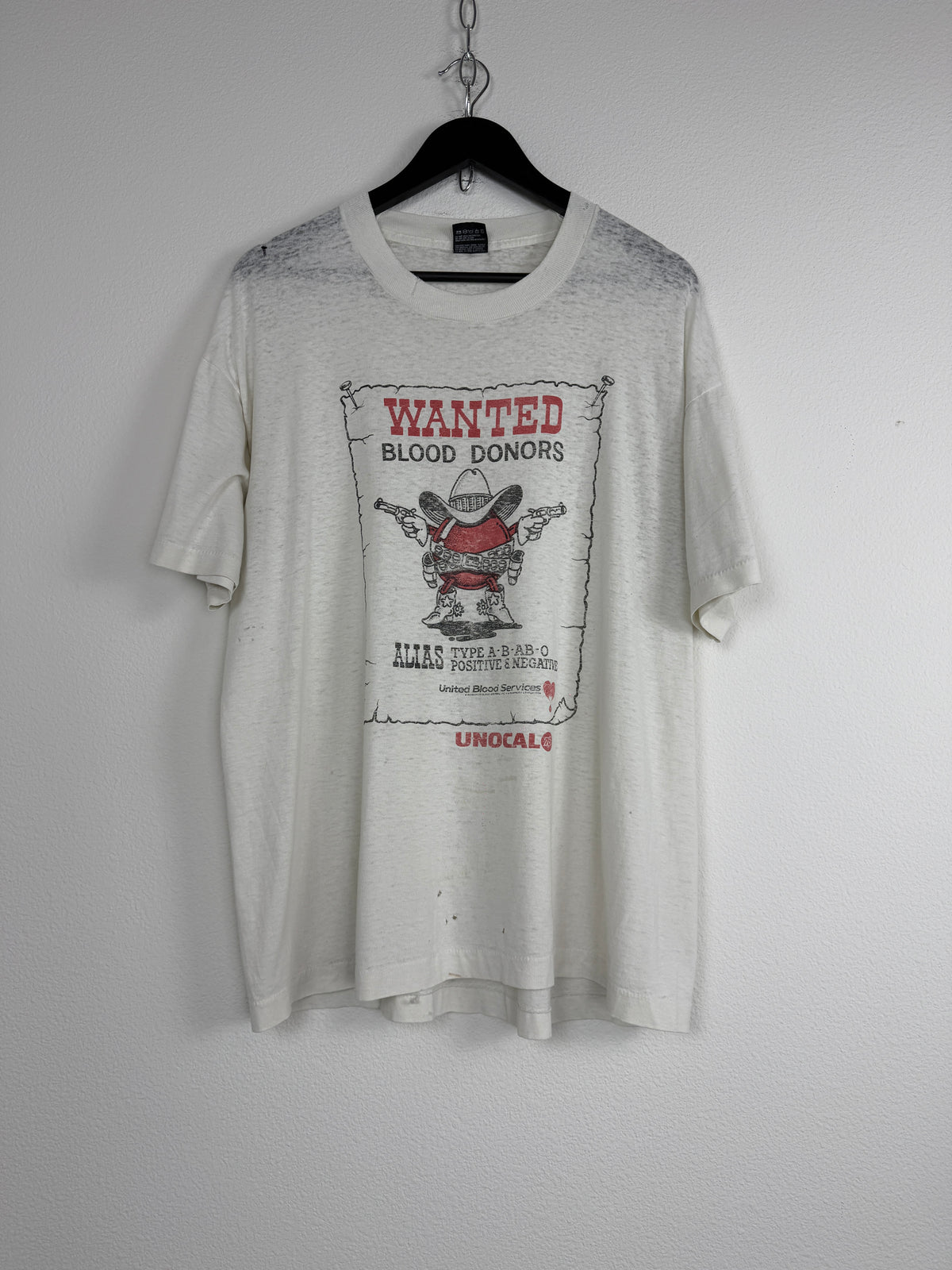 Vintage Wanted Blood Donors Unocal 76 Tee