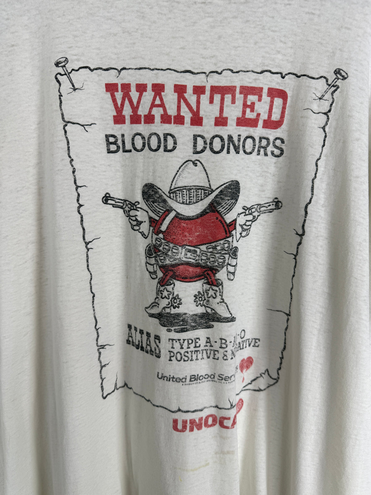 Vintage Wanted Blood Donors Unocal 76 Tee